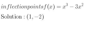 The inflection points of f(x)=x^3-3x^2 are (1,-2)